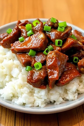 Savory teriyaki beef served over rice..jpg