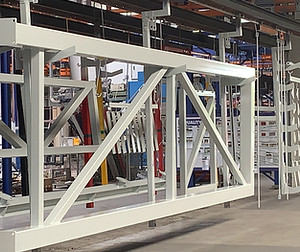 Groot gepoedercoat machineframe voor een industriële transportband