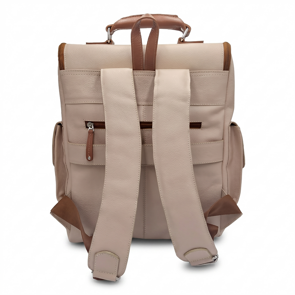 Miniatura: Morral Temple en Cuero Genuino Unisex Color Curuba con miel - Pasos de Ángel