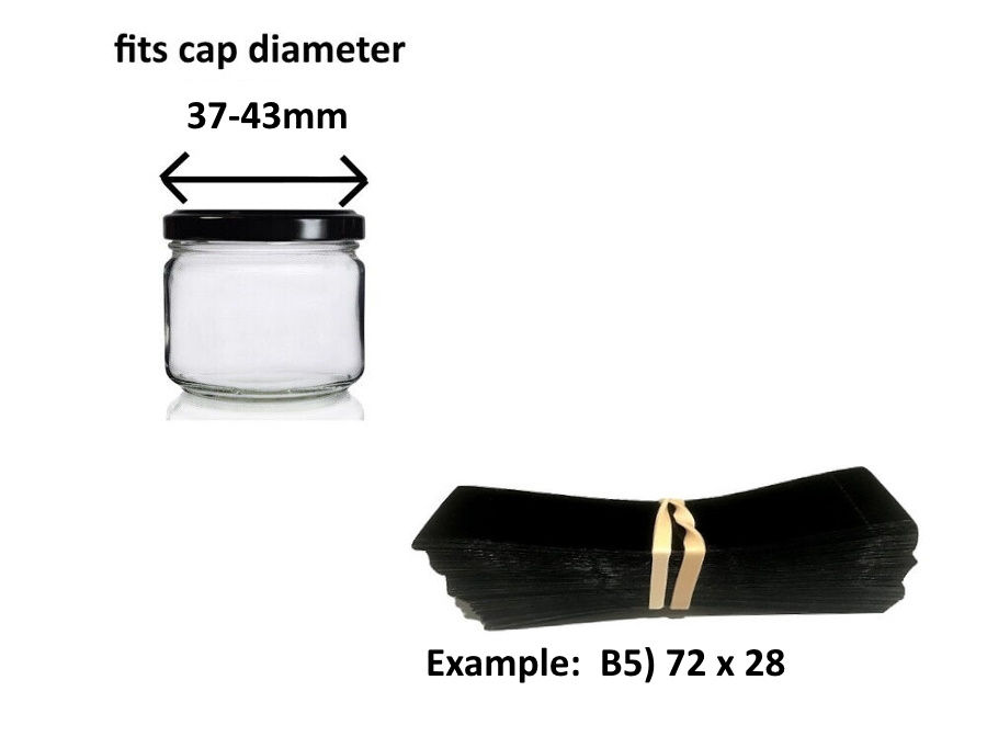 Thumbnail: Black Plastic PERFORATED Heat Shrink Bands for Jar/Bottle Caps