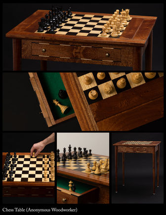 Professionally photographewd green and black chess table