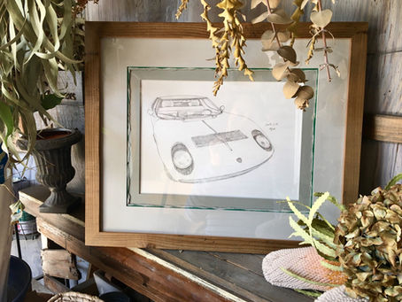 鉛筆画のオーダー額装