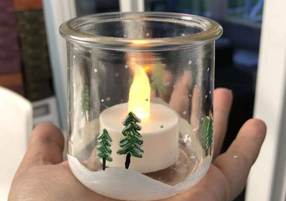 Xmas Art School - Tea light jar