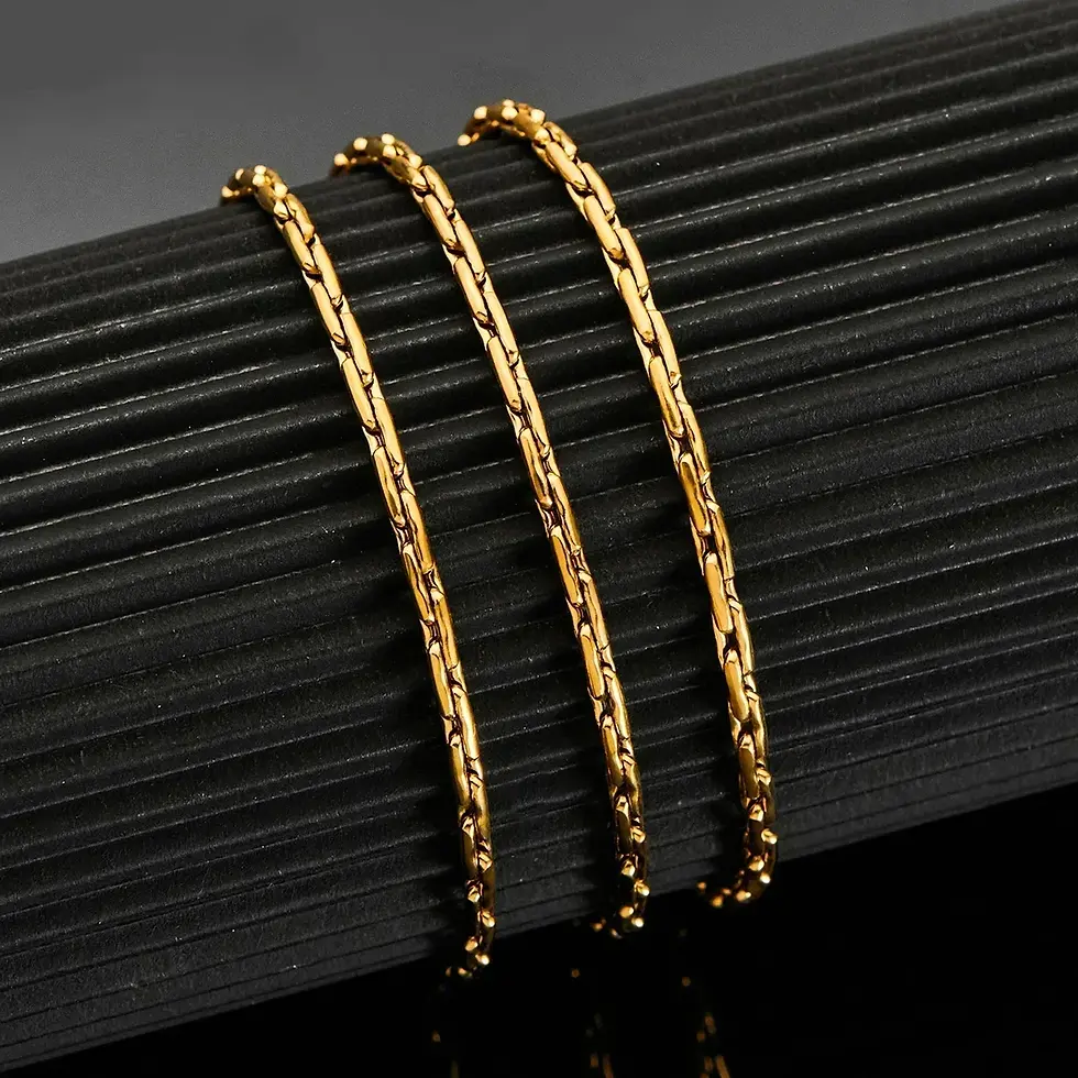 Thumbnail: Noble Stainless Steel Gold Color Link Chain Waterproof Choker Necklace High Qual