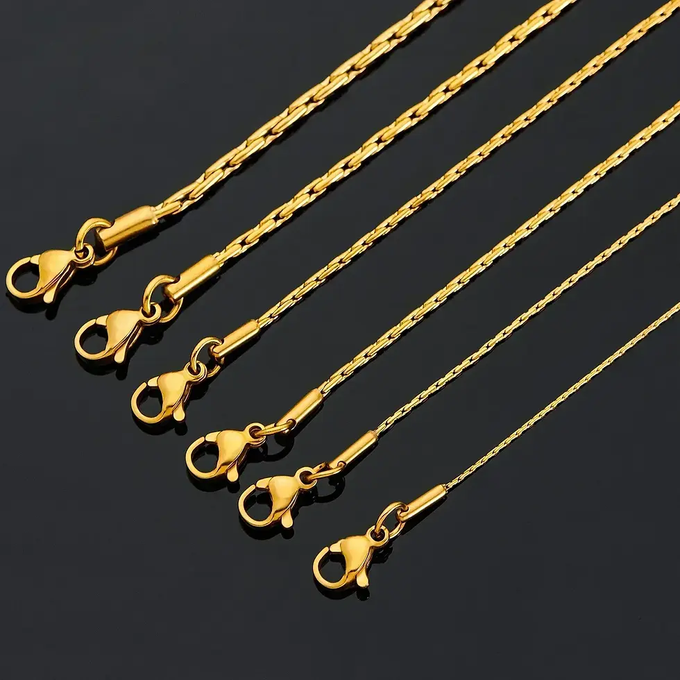 Thumbnail: Noble Stainless Steel Gold Color Link Chain Waterproof Choker Necklace High Qual