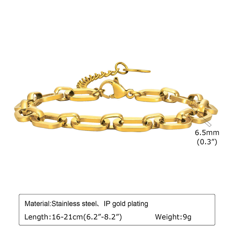 Thumbnail: Chunky Gold Plated Link Necklace For Women, Stainless Steel Oval Thick Chain Cho