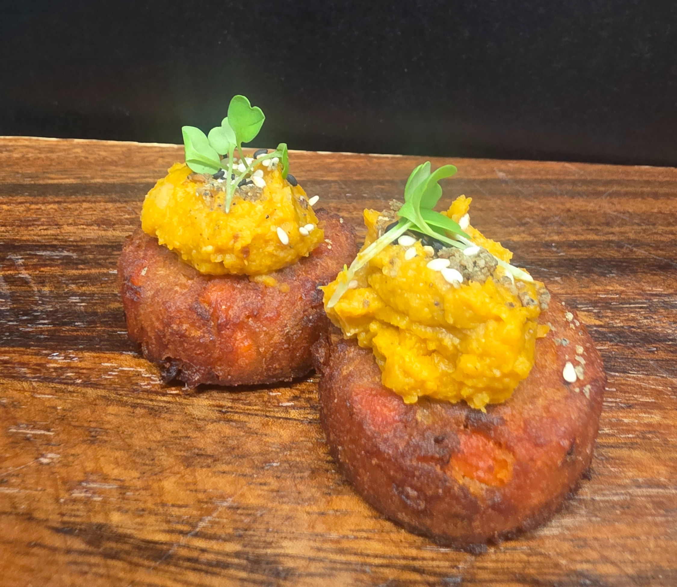 Kumara Fritter & Pumpkin Hummus(Small Bites)