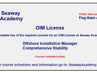 Offshore Installation Manger (OIM) training available online at Seaway Academy