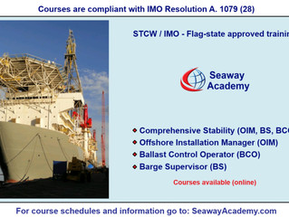 STCW / IMO Flag-state approved training offered online at Seaway Academy.