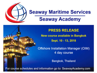 PRESS RELEASE: New Offshore Installation Manager (OIM) Course Available In Bangkok