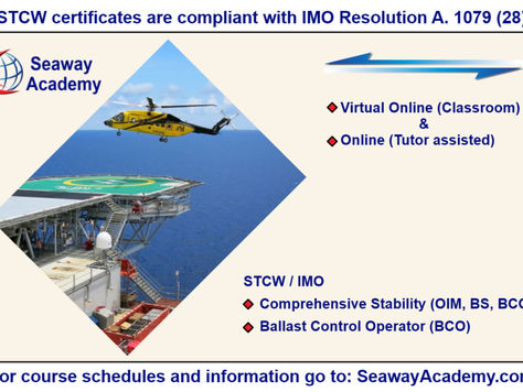 Flag-State approved Online Training for MOU Stability available at Seaway Academy