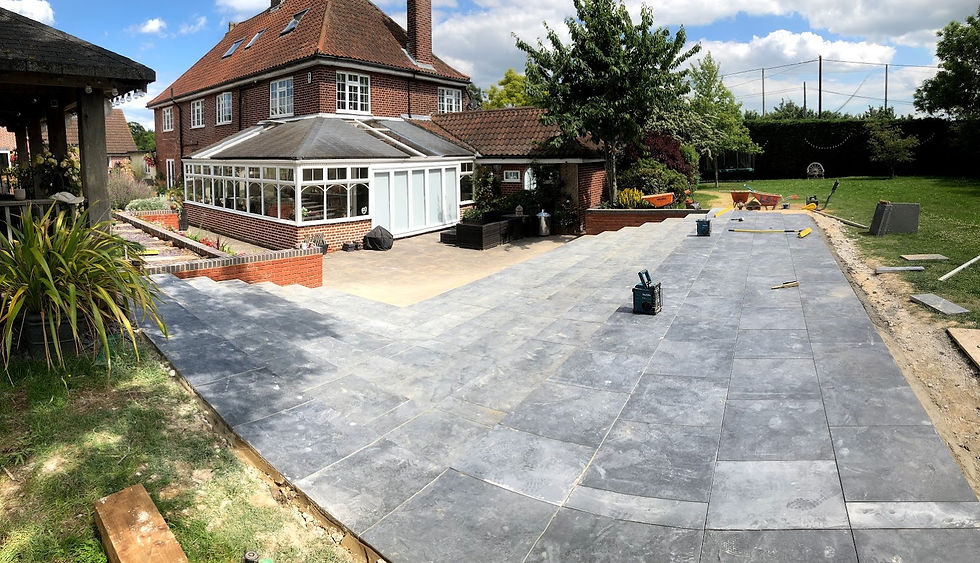 Professional patio installation process in Chelmsford by Connection Construction