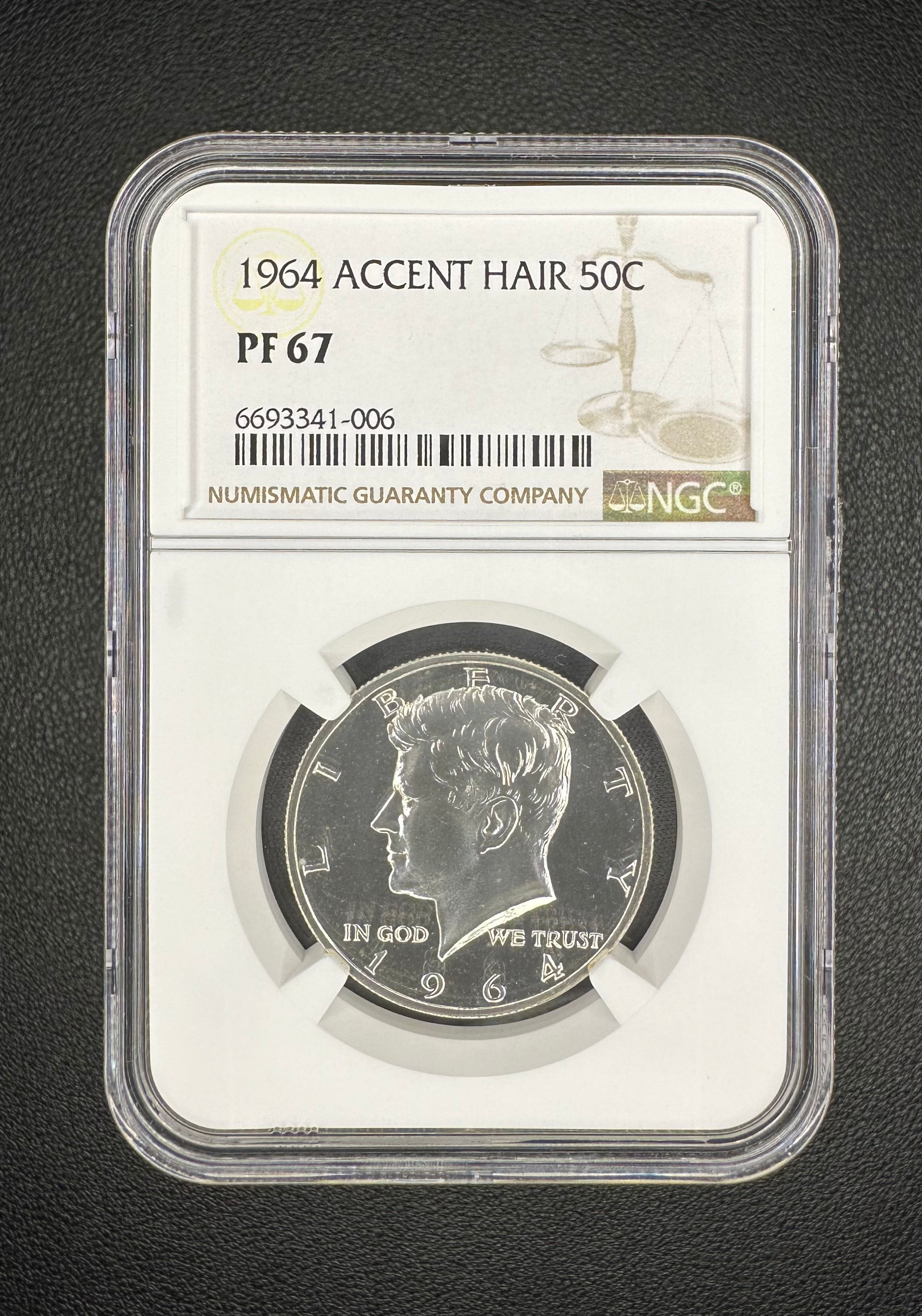 1964 Kennedy Half Dollar 'Accented Hair' NGC PF67