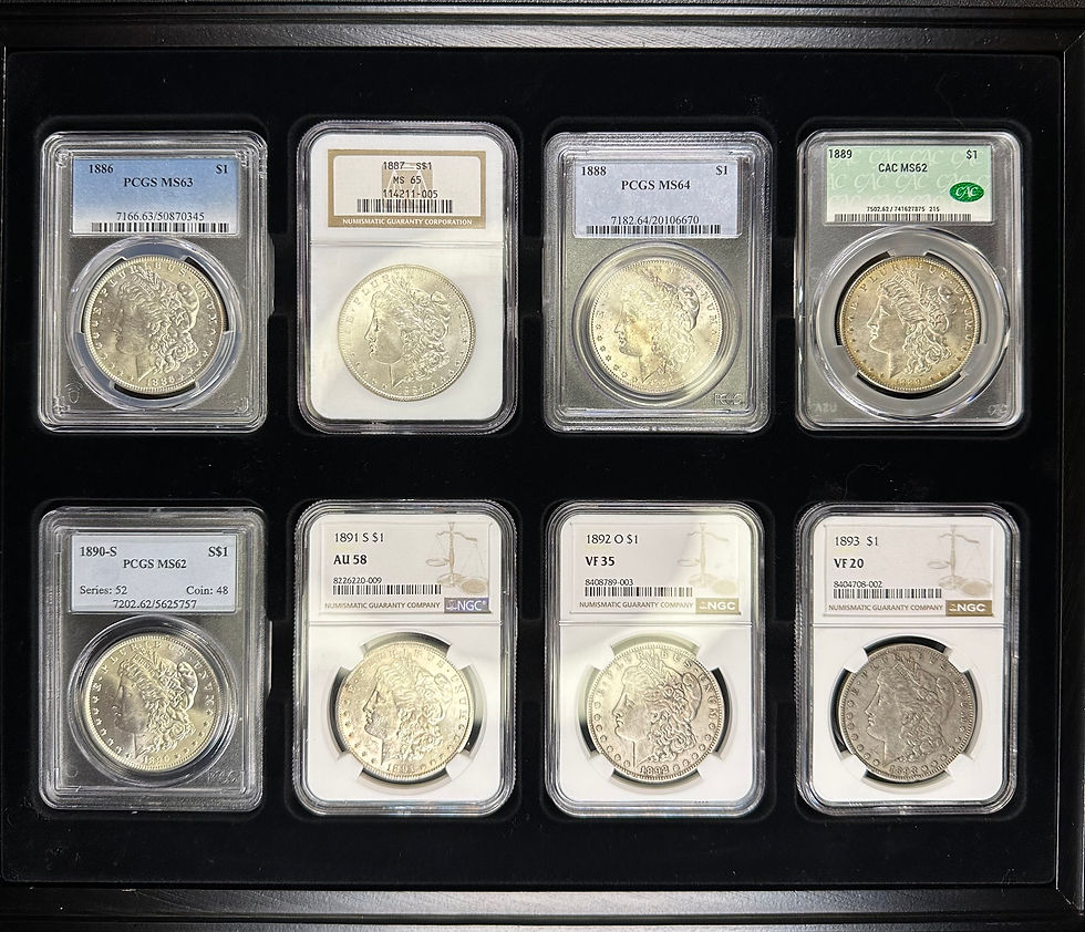 Thumbnail: Complete U.S. Morgan Silver Dollar Date Set - 28 Coins - 1878-1904, 1921