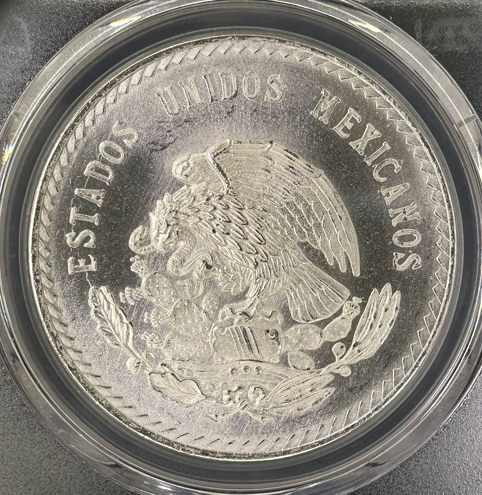 Thumbnail: 1948 Mexico Silver 5 Peso "Cuauhtemoc" PCGS MS65