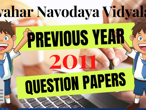JNVST Class 9 Previous Year (2011) Question papers in hindi