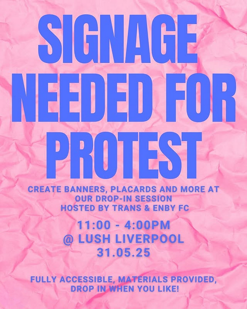 Pre-Protest Signage Drop-In