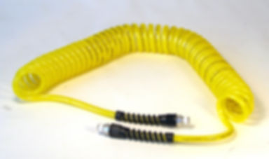 Air Hose 30 Foot Coiled 1/4 Inch NPT Male Thread Superflex High Pressure Yellow