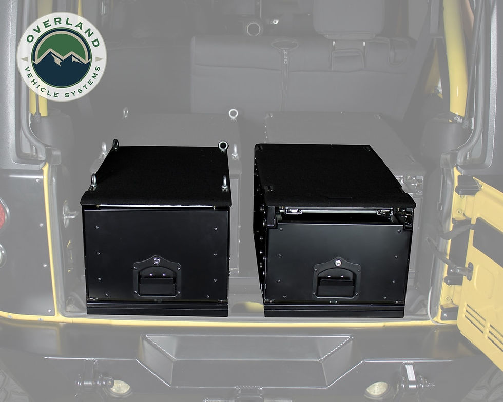 Thumbnail: Cargo Box w/ Slide Out Drawer & Working Station Size Black Powder Coat Universal