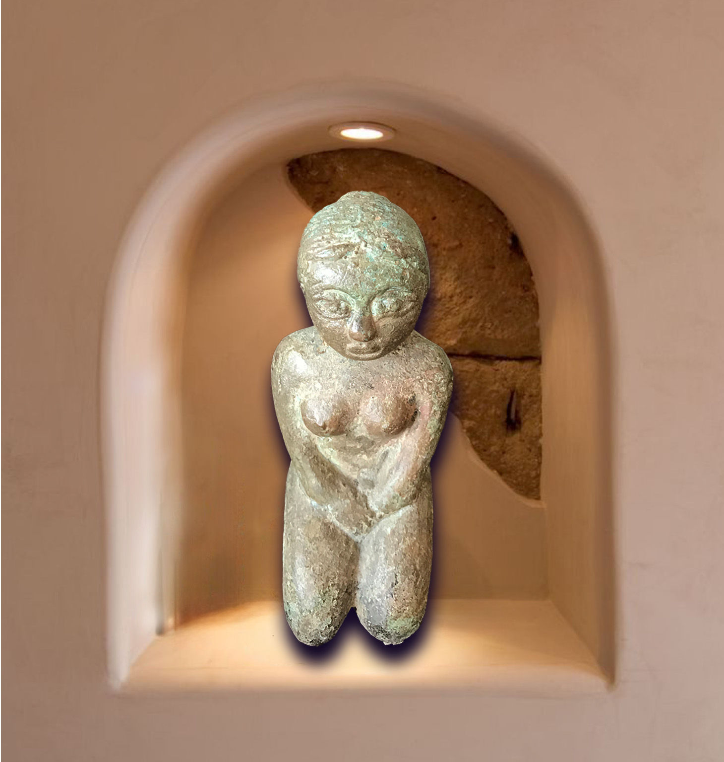 Jade Kneeling Woman Statue