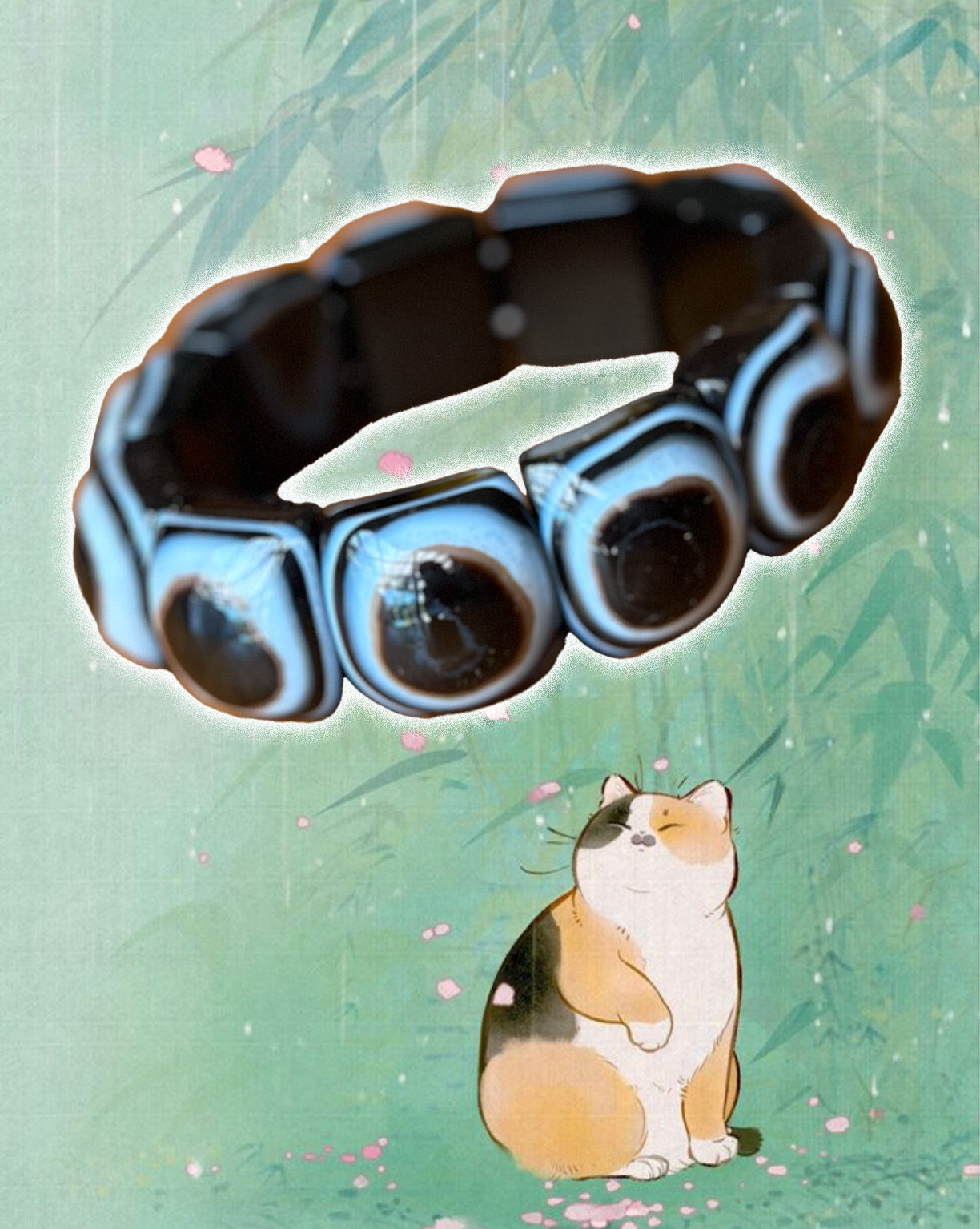 Cat's Eye Agate Bead Bracelet