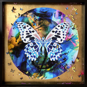 Tunku Khalsom_ Skullfly C5 _ 85x85cm _ hybrid print in box frame