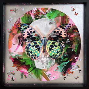 Tunku Khalsom_ Skullfly C8 _ 85x85cm _ hybrid print in box frame