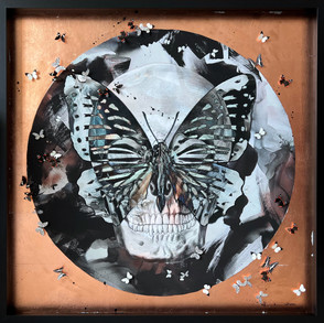 Tunku Khalsom_ Skullfly C7 _ 85x85cm _ hybrid print in box frame