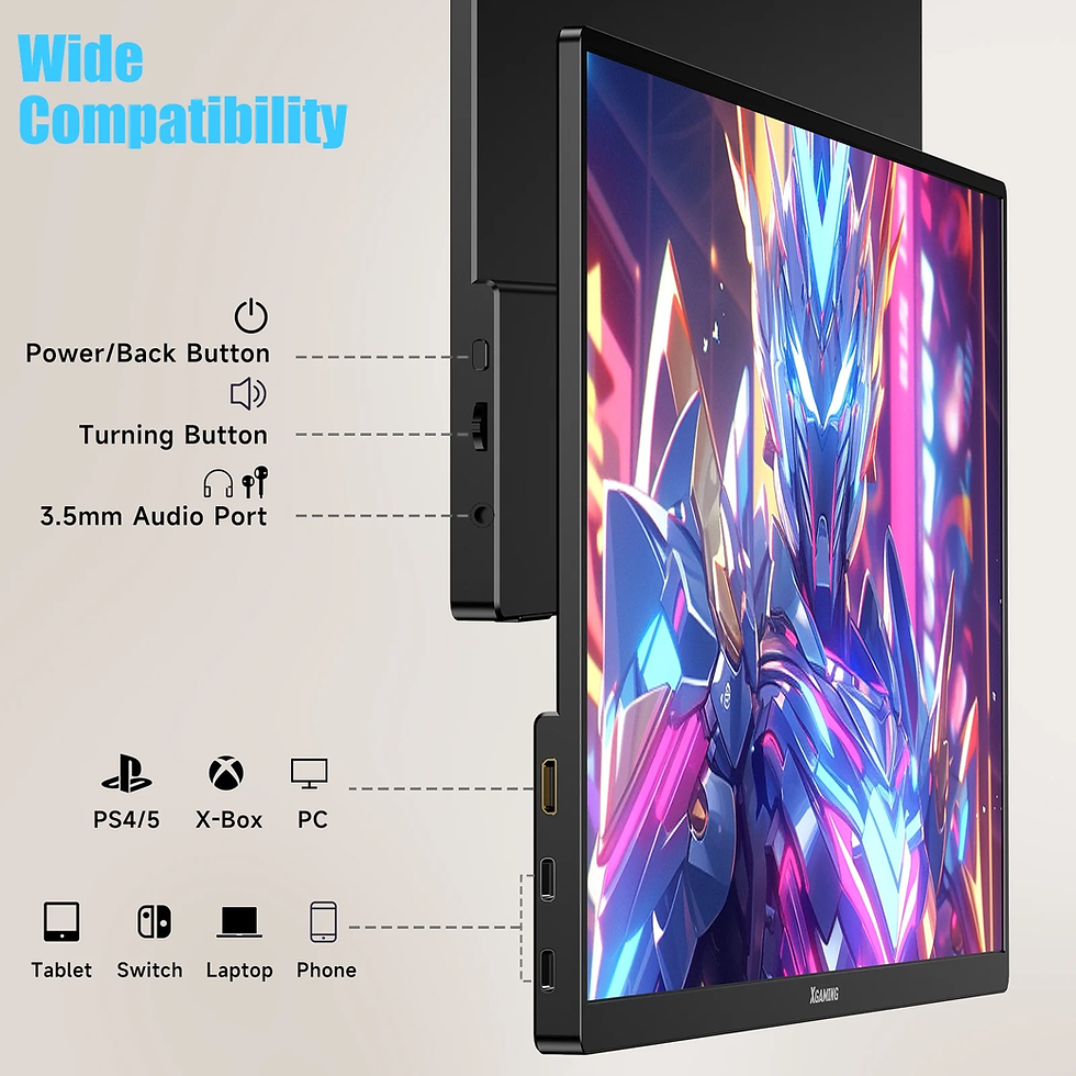 Thumbnail: 15.6" FHD Portable Monitor with Case - 1080P IPS Display (Black)
