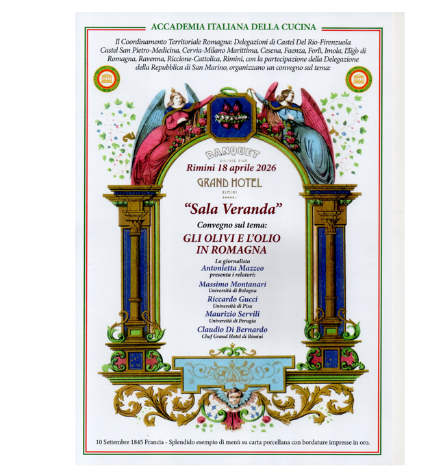 Convegno GLI OLIVI E L’OLIO IN ROMAGNA - Accademia Italiana della Cucina - Delegazioni di Romagna e Centro Studi Romagna