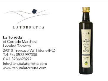 Olio extravergine di oliva Valle del Tidone - Selezione Antichi Ulivi - La Torretta - campagna olear