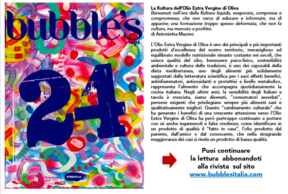 La Kultura dell’Olio Extra Vergine di Oliva - Bubble's Italia - anno X-  n° 24 - novembre 2025