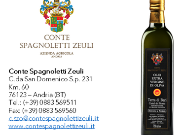 Olio Extravergine di Oliva - DOP Terra di Bari Castel del Monte 2019/2020- Conte Spagnoletti Zeuli