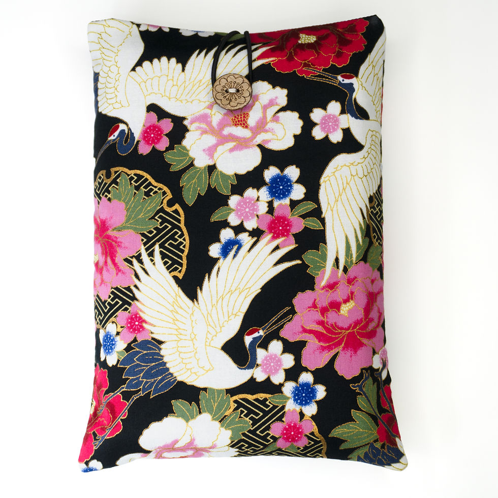 Thumbnail: Japanese Crane & Peony Padded Book Sleeve