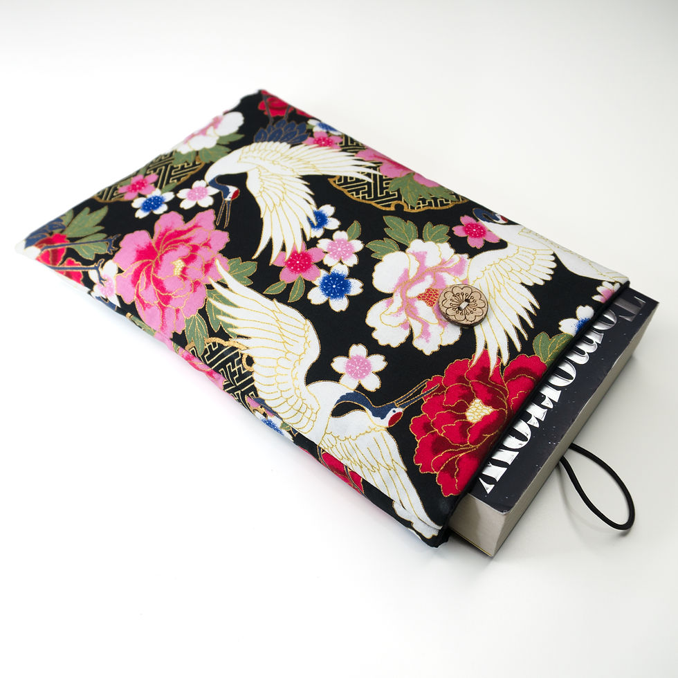 Thumbnail: Japanese Crane & Peony Padded Book Sleeve