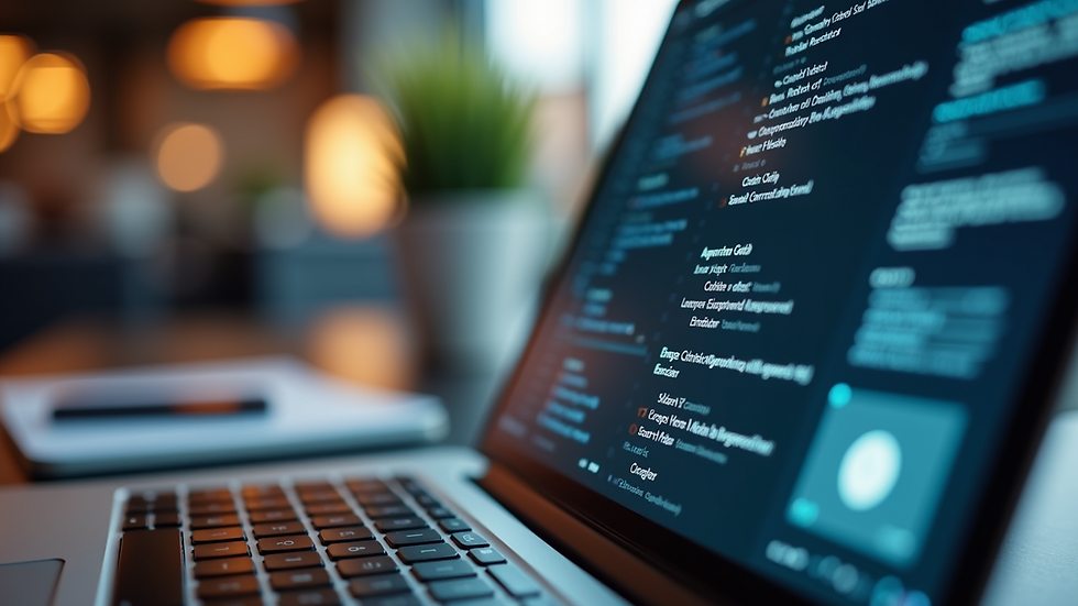 Close-up view of a laptop screen showing keyword research tools