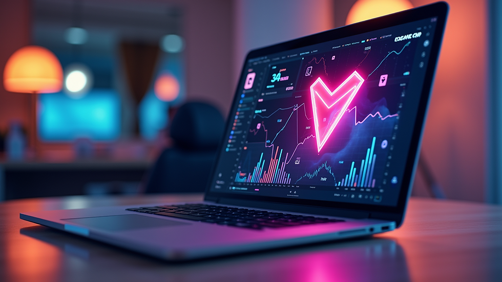 Eye-level view of a laptop screen showing social media analytics