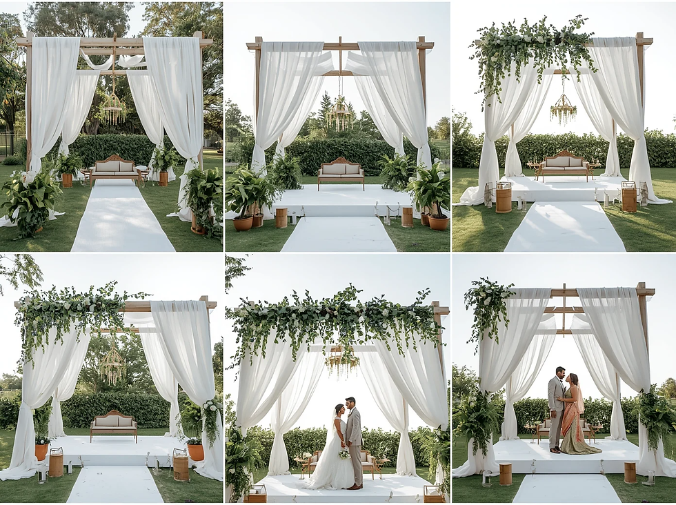 White & Greenery Mandap