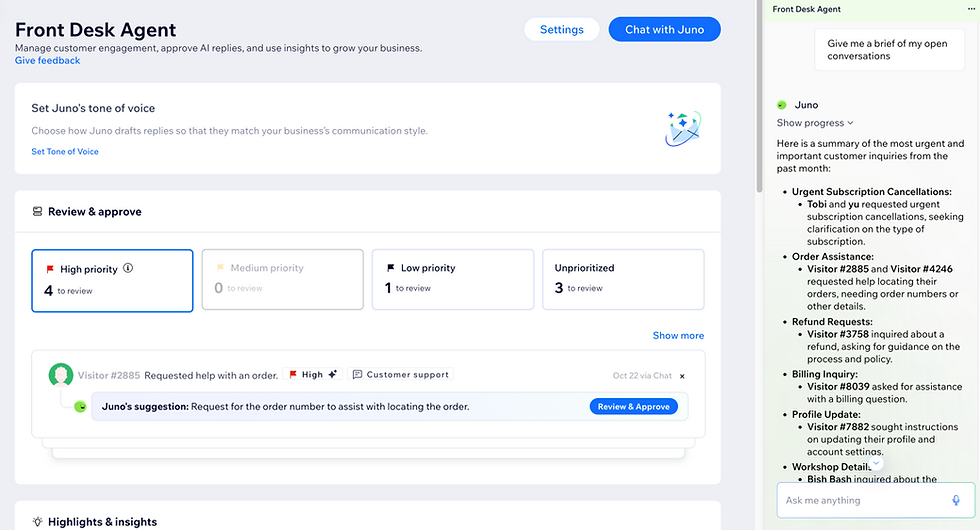 Front Desk Agent AI : Image credit to WIX