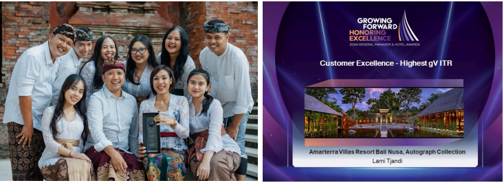 Amarterra Villas Resort Bali Nusa Dua, Autograph Collection, proudly received the 2024 ELITE Award and the 2024 General Manager & Hotel Award by Marriott International