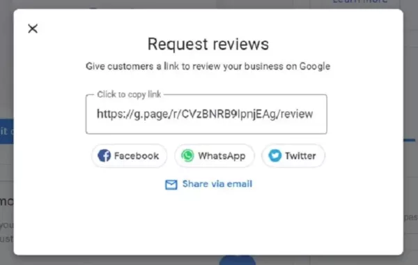 Make sure to use Google´s “request reviews” link feature, to give customers an easy way to leave a review.