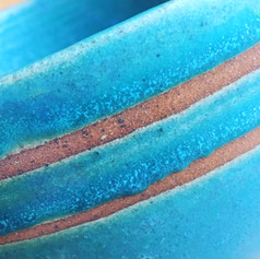Petalite and copper glaze on stoneware