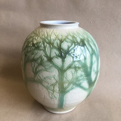 Fforest vase, sgraffito decoration, stoneware