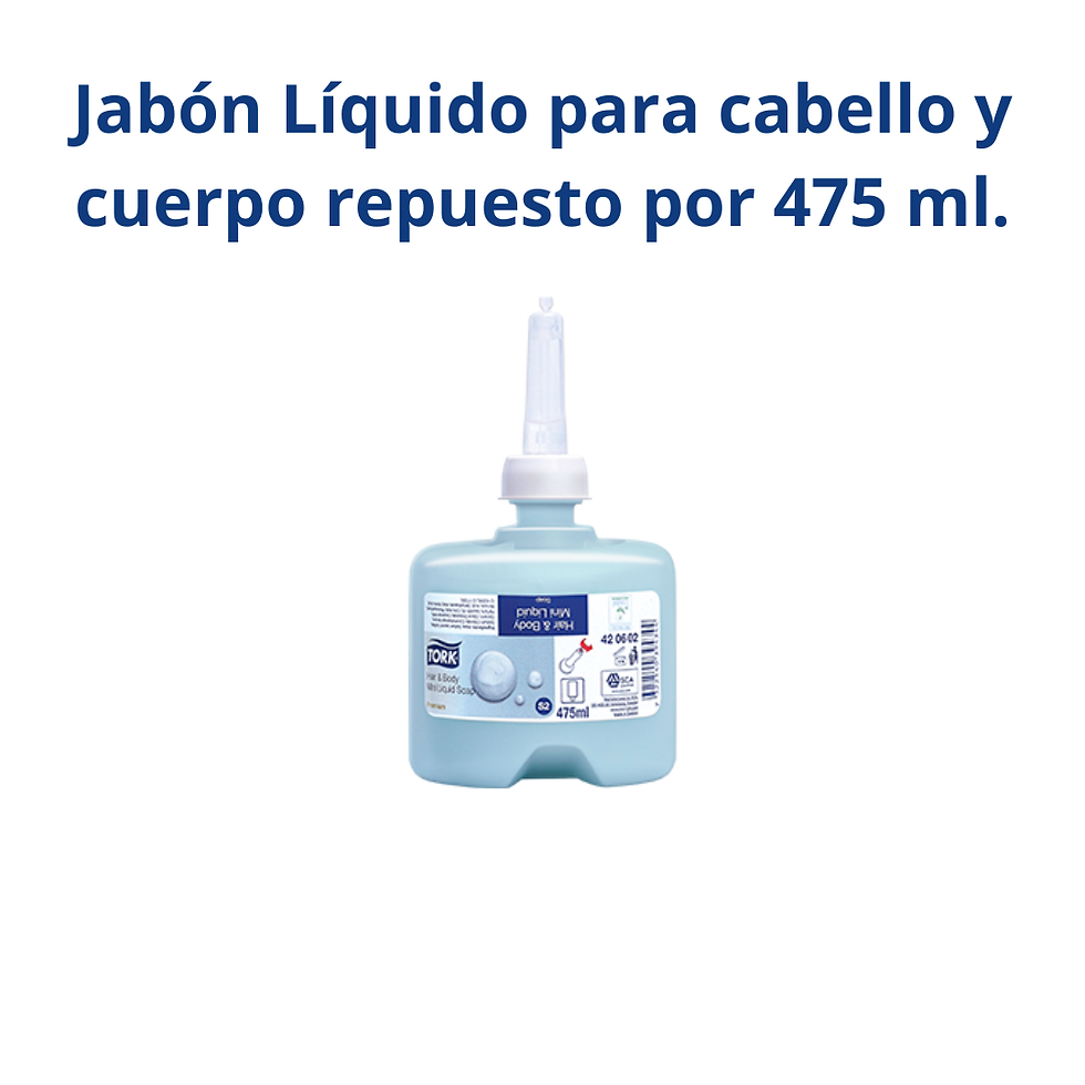 Tork Jabón Líquido para cabello y cuerpo repuesto por 475 ml.