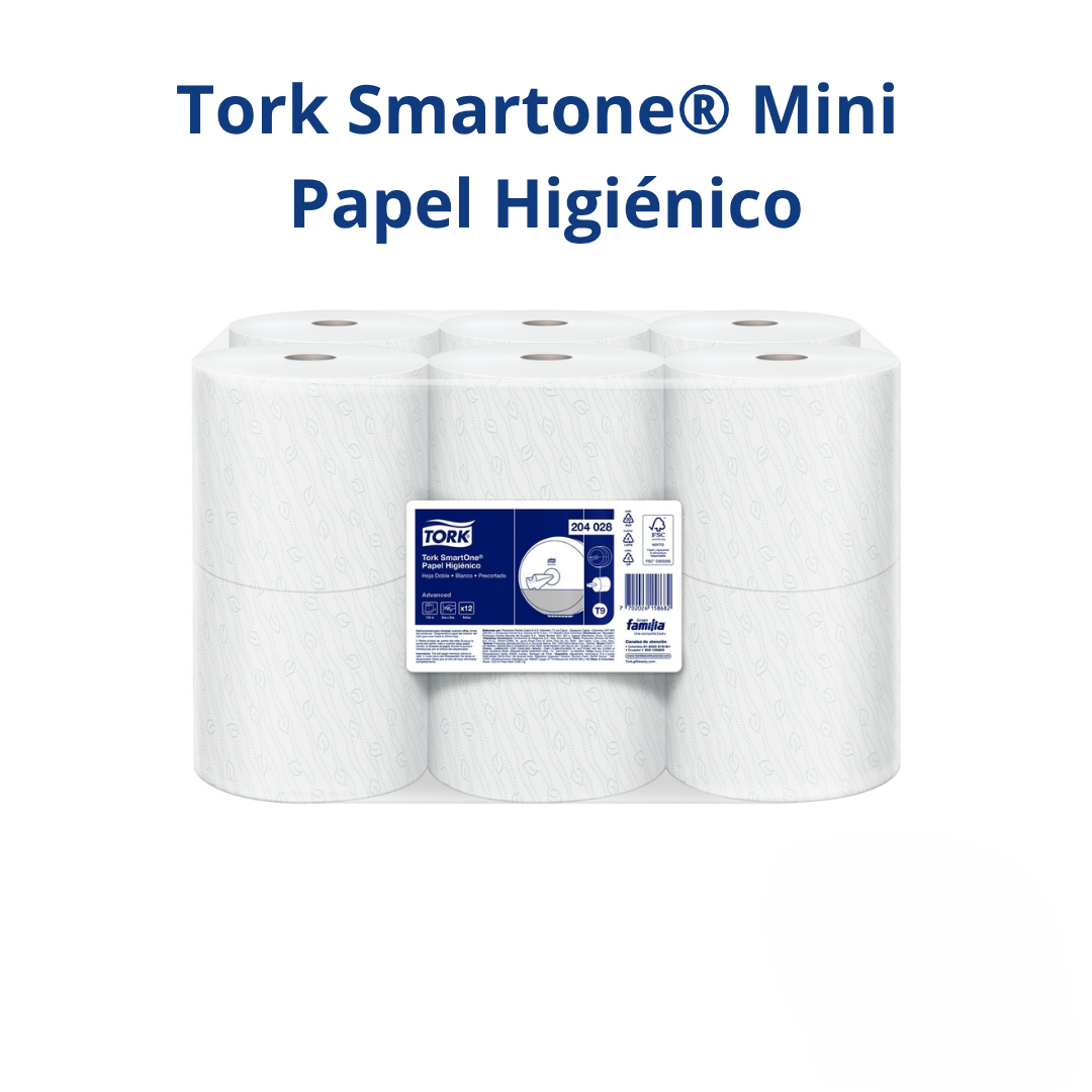Tork SmartOne Mini Papel Higiénico Blanco Hoja Doble – Rollo de 100 m