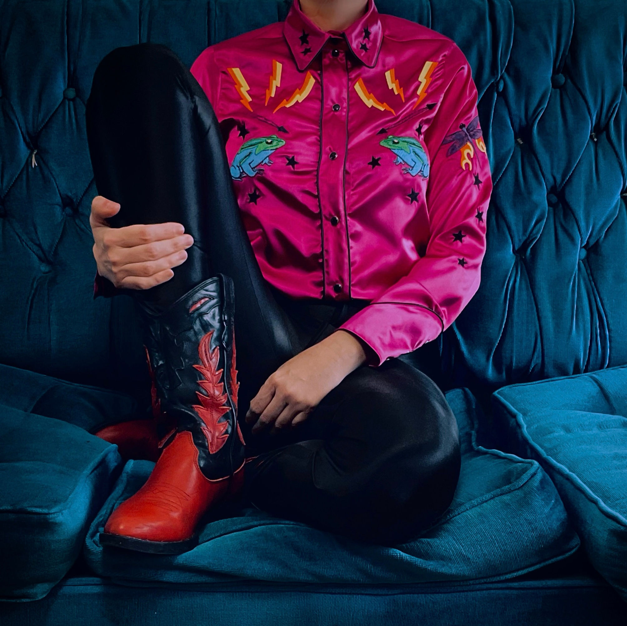 Mary Jane Western Satin Shirt