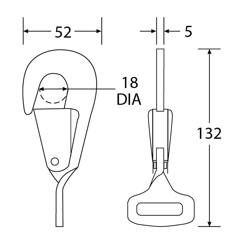 Thumbnail: 50mm Twisted Snap Hook - 3,000kg