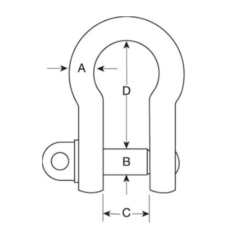 Thumbnail: Stainless Steel - Commercial Screw Collar Pin Bow Shackle