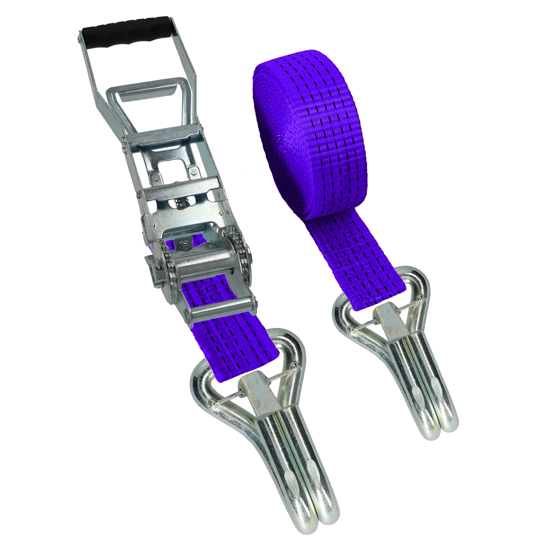 5,000kg Ergonomic Ratchet Strap with Claw Hooks w/ Snap