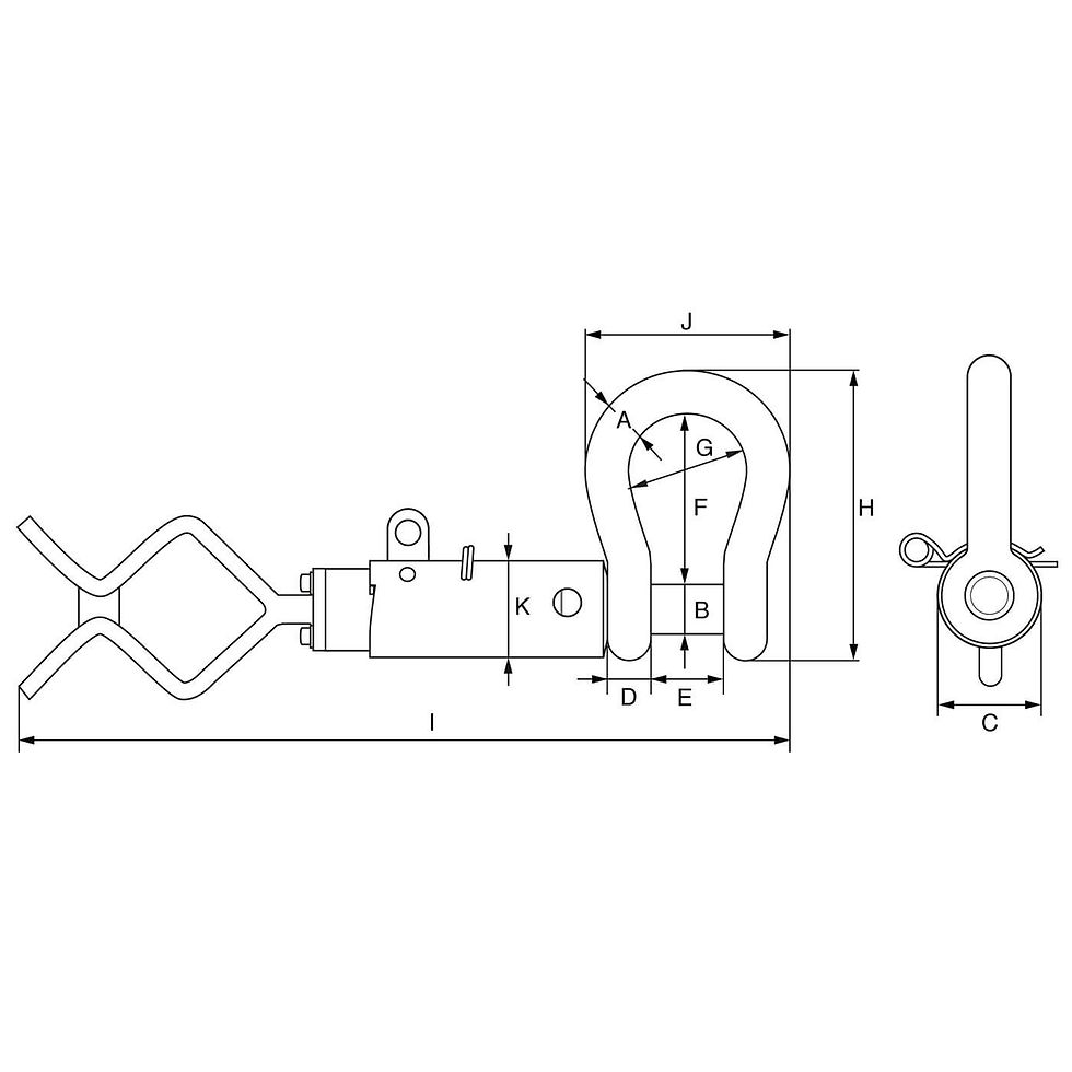 Thumbnail: Green Pin® - Guided Pin ROV Shackle with Fishtail Handle